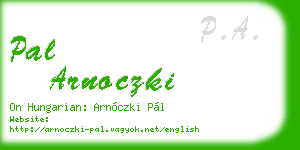 pal arnoczki business card